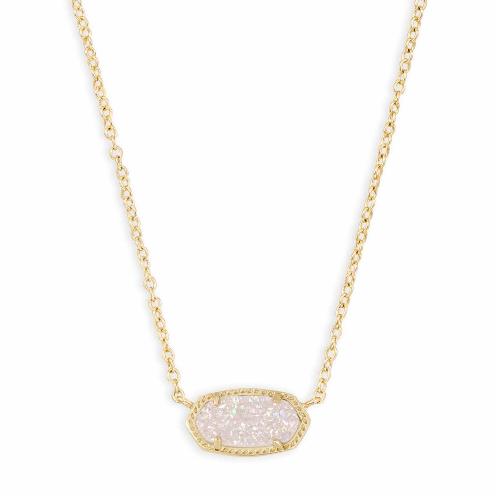 Kendra Scott Elisa Gold Extended Length Pendant Necklace in Iridescent Drusy
